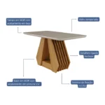 Conjunto de Mesa de Jantar com Tampo de Vidro e 4 Cadeiras - Imagem 6
