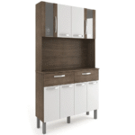 Cozinha Compacta 8 Portas 2 Gavetas Lisboa Dakar e Branco