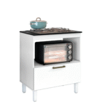 Balcão para Cooktop 4 Bocas 1 Porta Master Nature e Branco