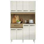 Cozinha Compacta 8 Portas 1 Gaveta Cleo Atacama e Off White