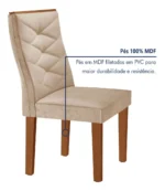 Conjunto de Mesa de Jantar com Tampo de Vidro e 4 Cadeiras - Imagem 5