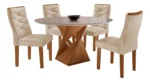 Conjunto de Mesa de Jantar com Tampo de Vidro e 4 Cadeiras - Imagem 4