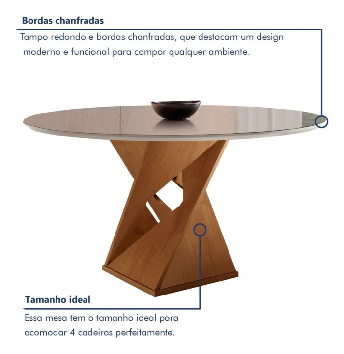Conjunto de Mesa de Jantar com Tampo de Vidro e 4 Cadeiras - Imagem 2