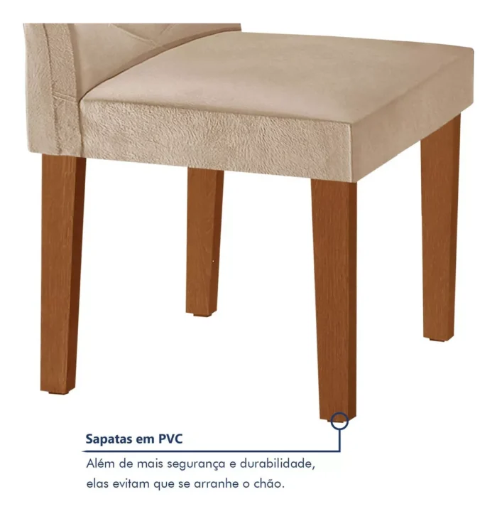 Conjunto de Mesa de Jantar com Tampo de Vidro e 4 Cadeiras - Imagem 7