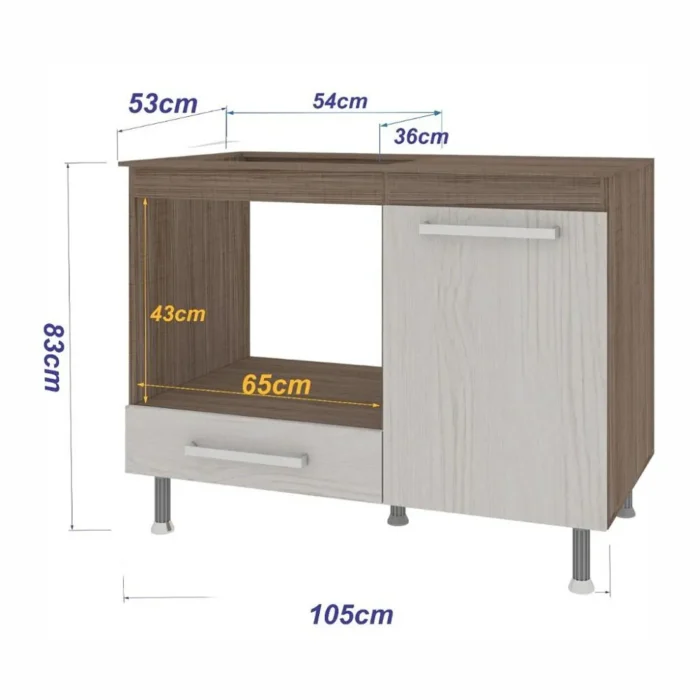 Balcão Para Cooktop E Forno 105cm - Imagem 4