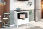 Balcão para Cooktop 4 Bocas 1 Porta Master Nature e Branco - Imagem 4