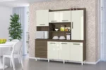 Cozinha Compacta 7 Portas 3 Gavetas Mirela Âmbar e Off White - Imagem 5