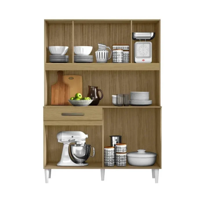 Cozinha Compacta 8 Portas 1 Gaveta Cleo Atacama e Off White - Imagem 3