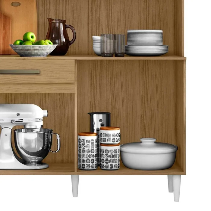 Cozinha Compacta 8 Portas 1 Gaveta Cleo Atacama e Off White - Imagem 4