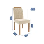 Conjunto de Mesa de Jantar com Tampo de Vidro e 4 Cadeiras - Imagem 7