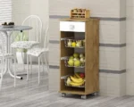 Fruteira 1 Gaveta 3 Cestos Talita Castanho e Branco - Imagem 4