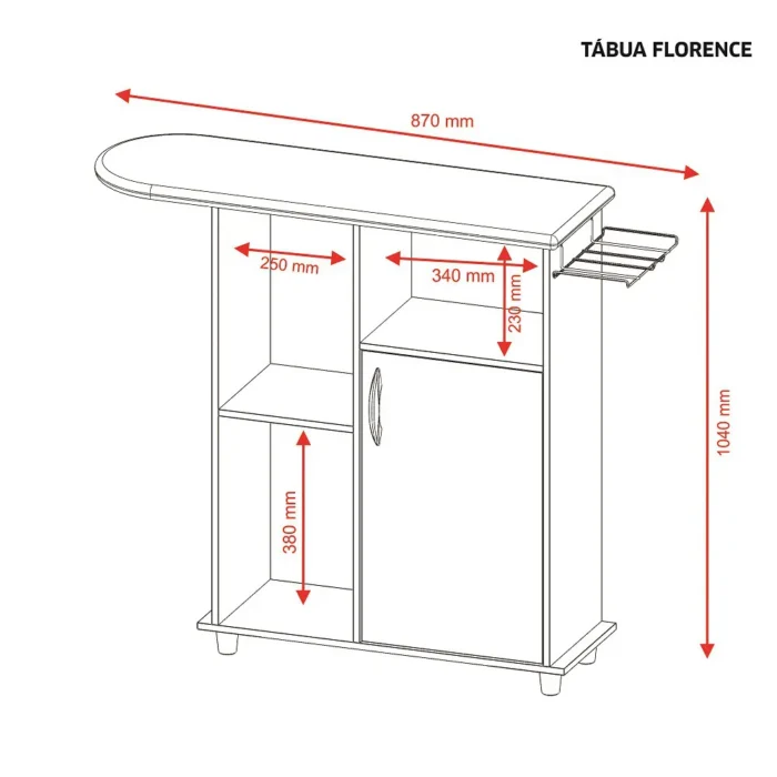 Tabúa de Passar 1 Porta Florence Branco - Imagem 2