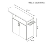 Tabúa de Passar 2 Portas Criativa Branco - Imagem 3