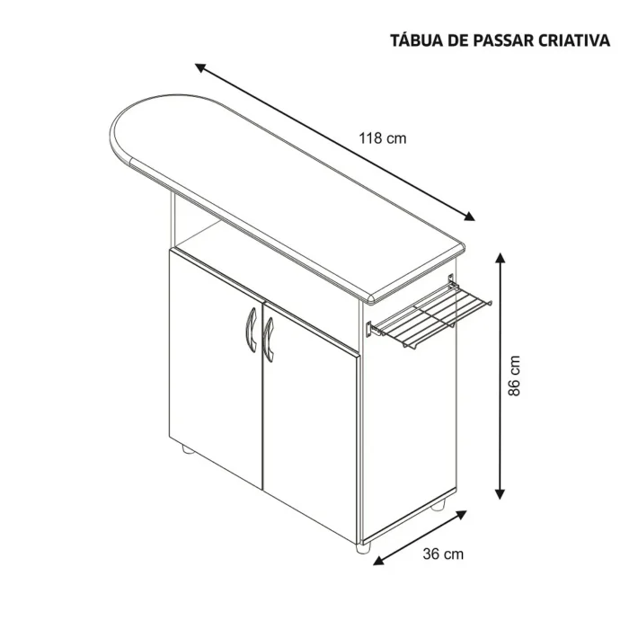 Tabúa de Passar 2 Portas Criativa Branco - Imagem 3