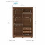 Guarda roupa Buriti 4 portas Jatoba - Imagem 2