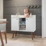 Aparador Buffet Multiuso Cantinho com Pés Palito Cairo Branco - Imagem 3