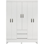 Guarda roupa Fit 6 portas 2 gavetas Branco