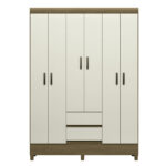 Guarda roupa Fit 6 portas 2 gavetas Jequitibá