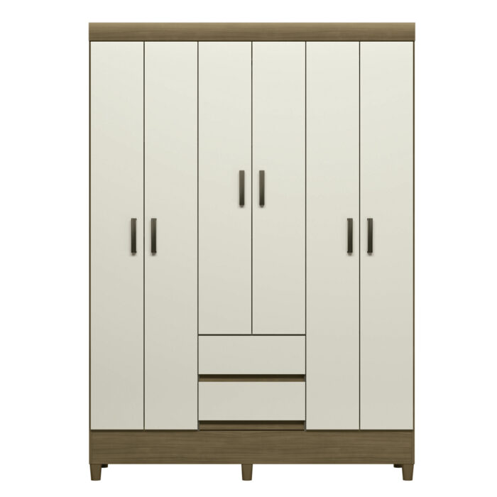 Guarda roupa Fit 6 portas 2 gavetas Jequitibá - Imagem 1