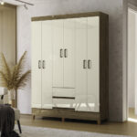 Guarda roupa Fit 6 portas 2 gavetas Jequitibá - Imagem 2