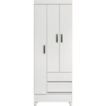 Guarda roupa Fit 3 portas 2 gavetas Branco