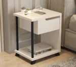 Mesa de Cabeceira 1 Gaveta com Pés de Madeira 1010 JB Pérola - Imagem 2