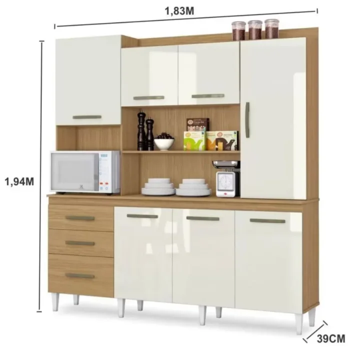 Cozinha Compacta 7 Portas 3 Gavetas Mirela - Imagem 2