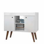 Aparador Buffet Multiuso Cantinho com Pés Palito Cairo Branco