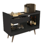 Aparador Buffet Retrô 1 Gaveta com Pés Palito 4064 Preto