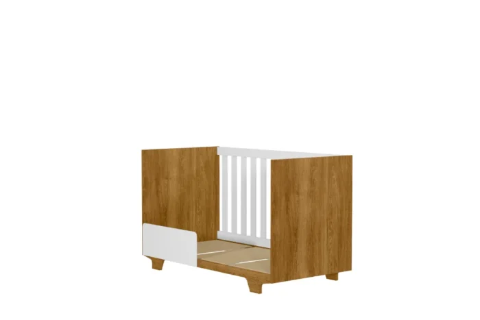 Berço Mini cama Life Branco e Amadeirado - Imagem 2