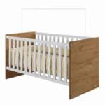 Berço Mini cama Life Branco e Amadeirado