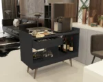Aparador Buffet Retrô 1 Gaveta com Pés Palito 4064 Preto - Imagem 2