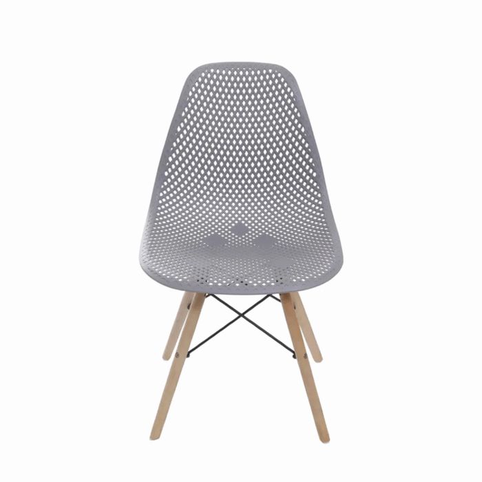 Cadeira Eames Colmeia com Pés Palito Cinza - Imagem 1