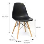 Cadeira Eames Colmeia com Pés Palito Preta - Imagem 2