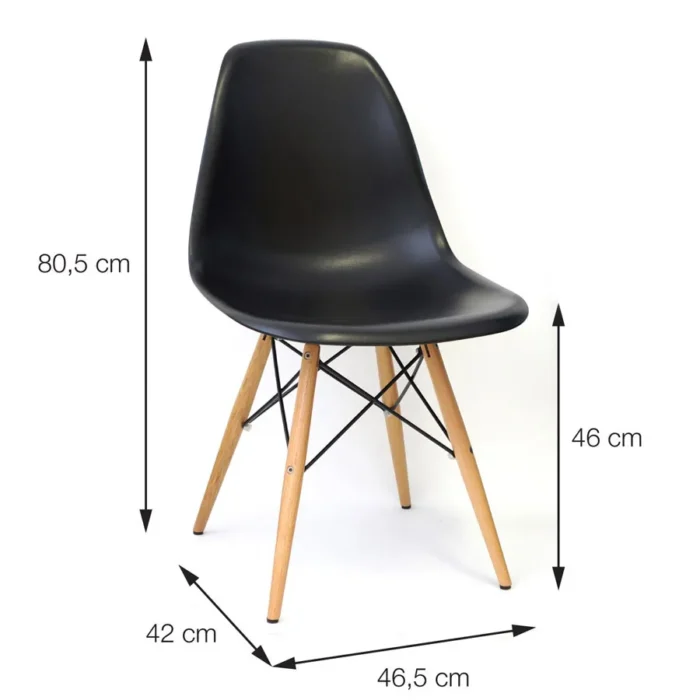 Cadeira Eames Colmeia com Pés Palito Preta - Imagem 2