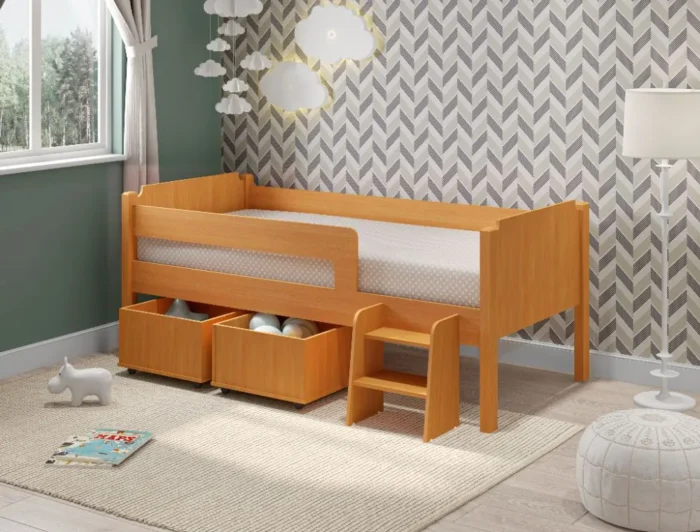 Cama Solteiro Barcelona Branco e Rosa - Imagem 2