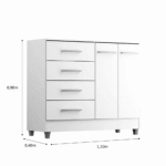 Cômoda 4 Gavetas 2 Portas Gisele Branco