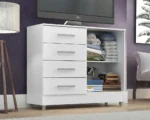 Cômoda 4 Gavetas 2 Portas Gisele Branco - Imagem 2