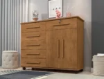 Cômoda 6 Gavetas 2 Portas Gran Luxo Amêndoa - Imagem 5