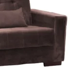 Sofá-Cama 3 Lugares Dinorá Veludo Marrom - Imagem 2