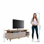 Rack para Tv até 75" Nt1385 Ripado Off White/freijó Notável - Imagem 6