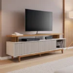 Rack para Tv até 75" Nt1385 Ripado Off White/freijó Notável - Imagem 2