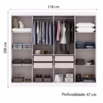 Guarda roupa Master New 8 portas 4 gavetas - Branco - Imagem 4