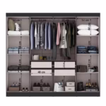 Guarda roupa Master New 8 portas 4 gavetas - Preto - Imagem 4
