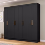 Guarda roupa Master New 8 portas 4 gavetas - Preto - Imagem 6