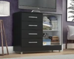 Cômoda 4 Gavetas 2 Portas Gisele Onix - Imagem 3