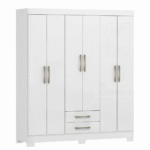 Guarda-Roupa Casal 6 Portas 2 Gavetas Escócia Branco