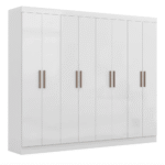 Guarda-Roupa Casal 8 Portas 4 Gavetas Paris Branco