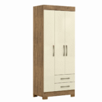 Guarda-Roupa Solteiro 3 Portas 2 Gavetas Escócia Ipê