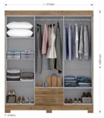 Guarda-Roupa Casal 6 Portas 2 Gavetas Escócia Ipê - Imagem 2
